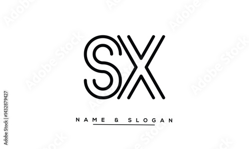 Obraz na płótnie SX, XS Abstract Letters Logo Monogram w salonie