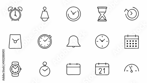 time-and-clock-set-of-web-icons-in-line-style--tim.eps