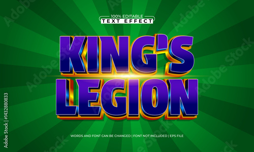 kings legion editable text effect with a king and soldier text style