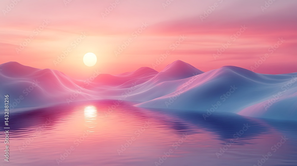Serene twilight river valley at sunset high resolution image Serene twilight river valley at sunset high resolution image