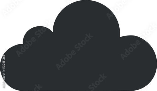 Dark cloud silhouette icon representing weather conditions and atmospheric elements
