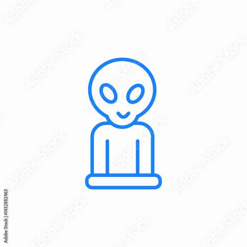 standing alien icon sign vector