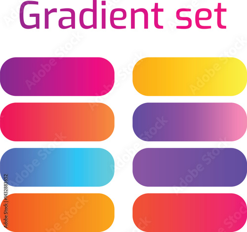 Vibrant Gradient Color Set – Trendy Abstract Backgrounds for Modern Design