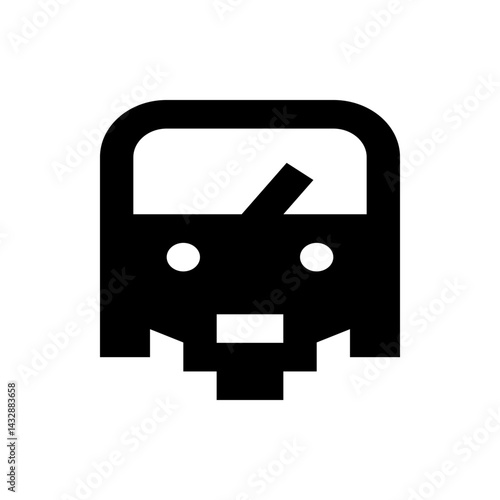 Illustration of a black voltmeter with a needle and two white circles resembling eyes on a white background