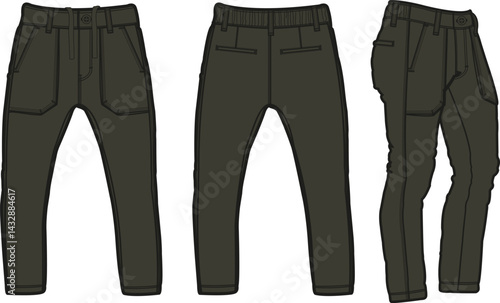 Jogger design template, Activewear waist elastic drawstring