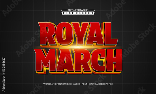 royal march editable text effect with a king and soldier text style