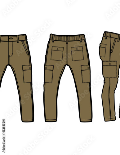 Jogger design template, Activewear waist elastic drawstring
