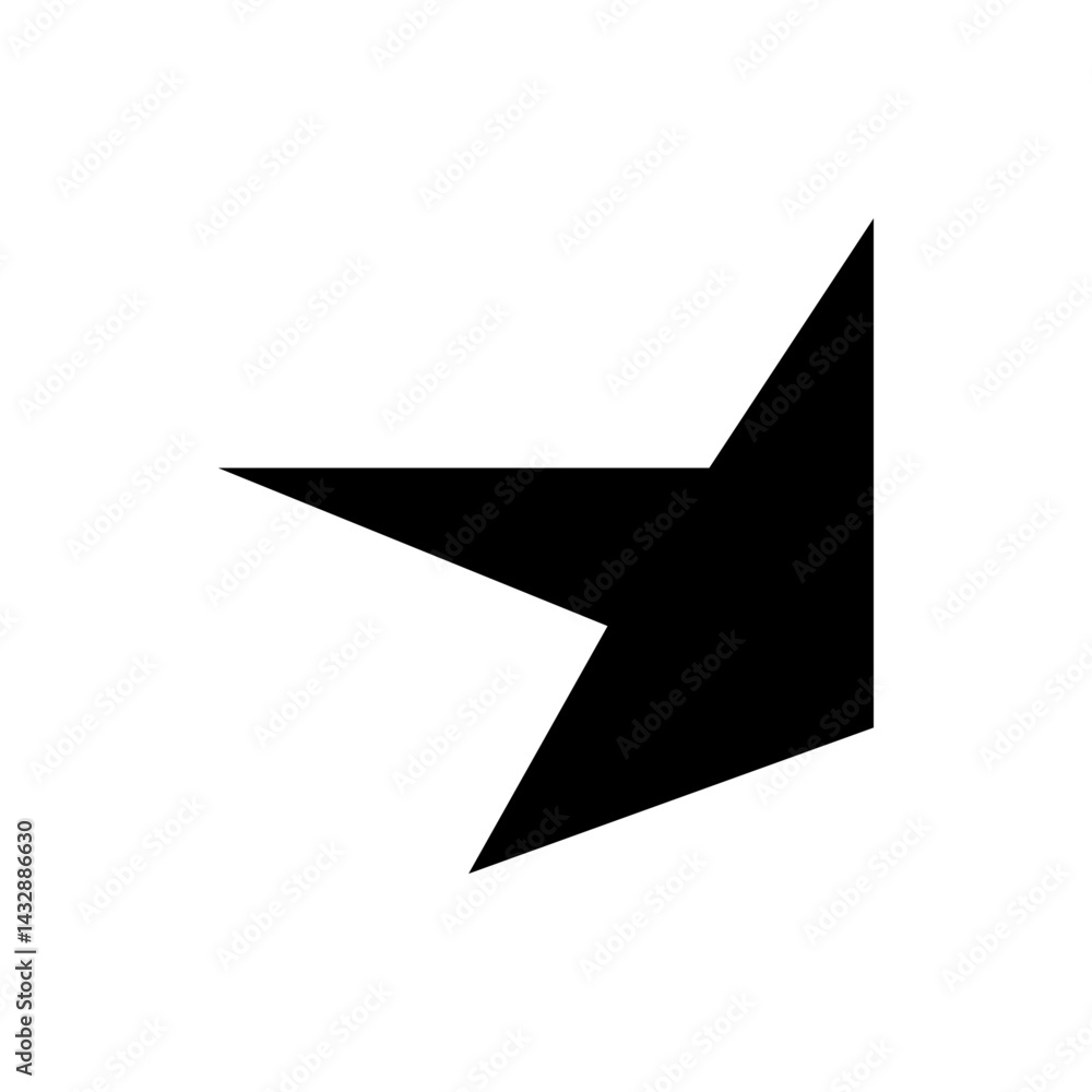 A graphic representation featuring a bold black star shape positioned on the left side of the frame space A graphic representation featuring a bold black star shape positioned on the left side of the frame space