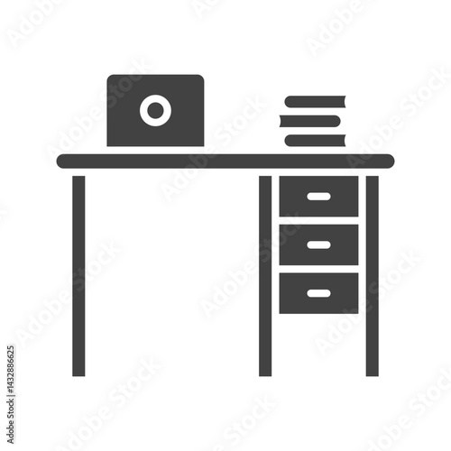 Work Table icon vector image. Suitable for mobile apps, web apps and print media.