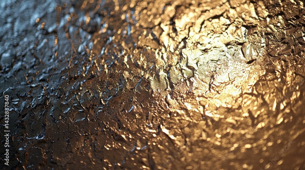 Obraz premium A metallic foil-stamped label, shimmering under the light.