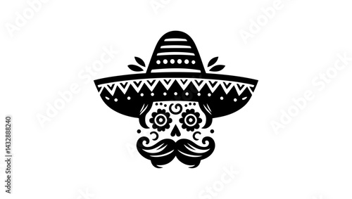 Cinco de mayo logo vector and skull design