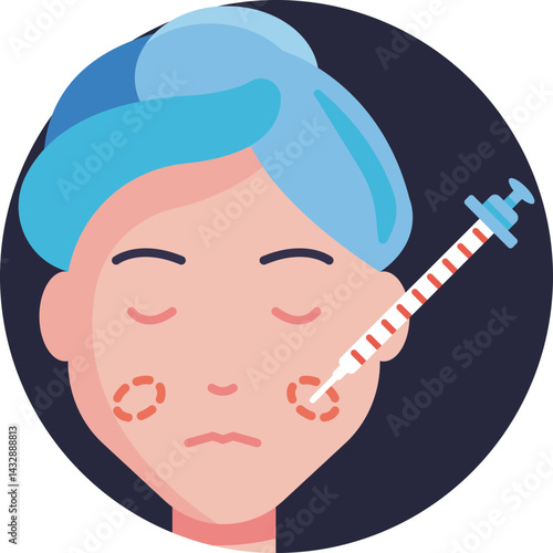 Botox Injection: A medical procedure involving the injection of botulinum toxin to temporarily reduce facial wrinkles.
