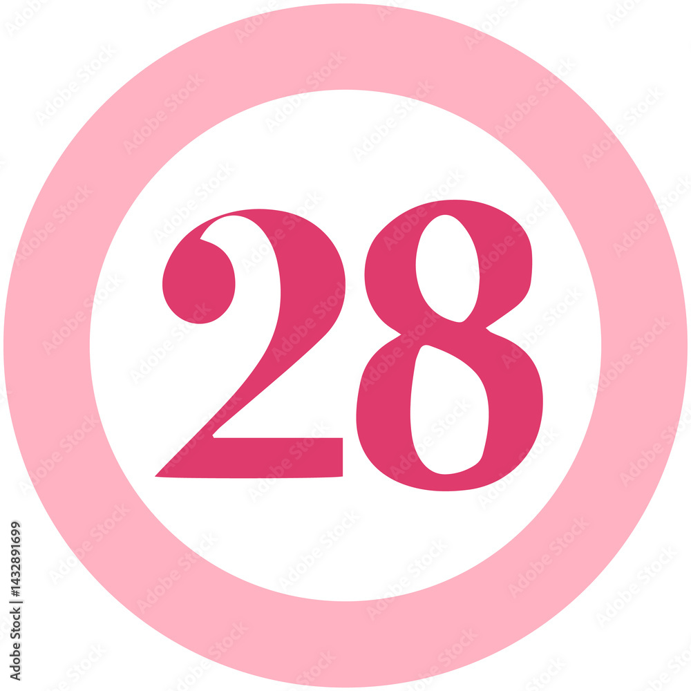 Fototapeta premium Round Shape Number 28 