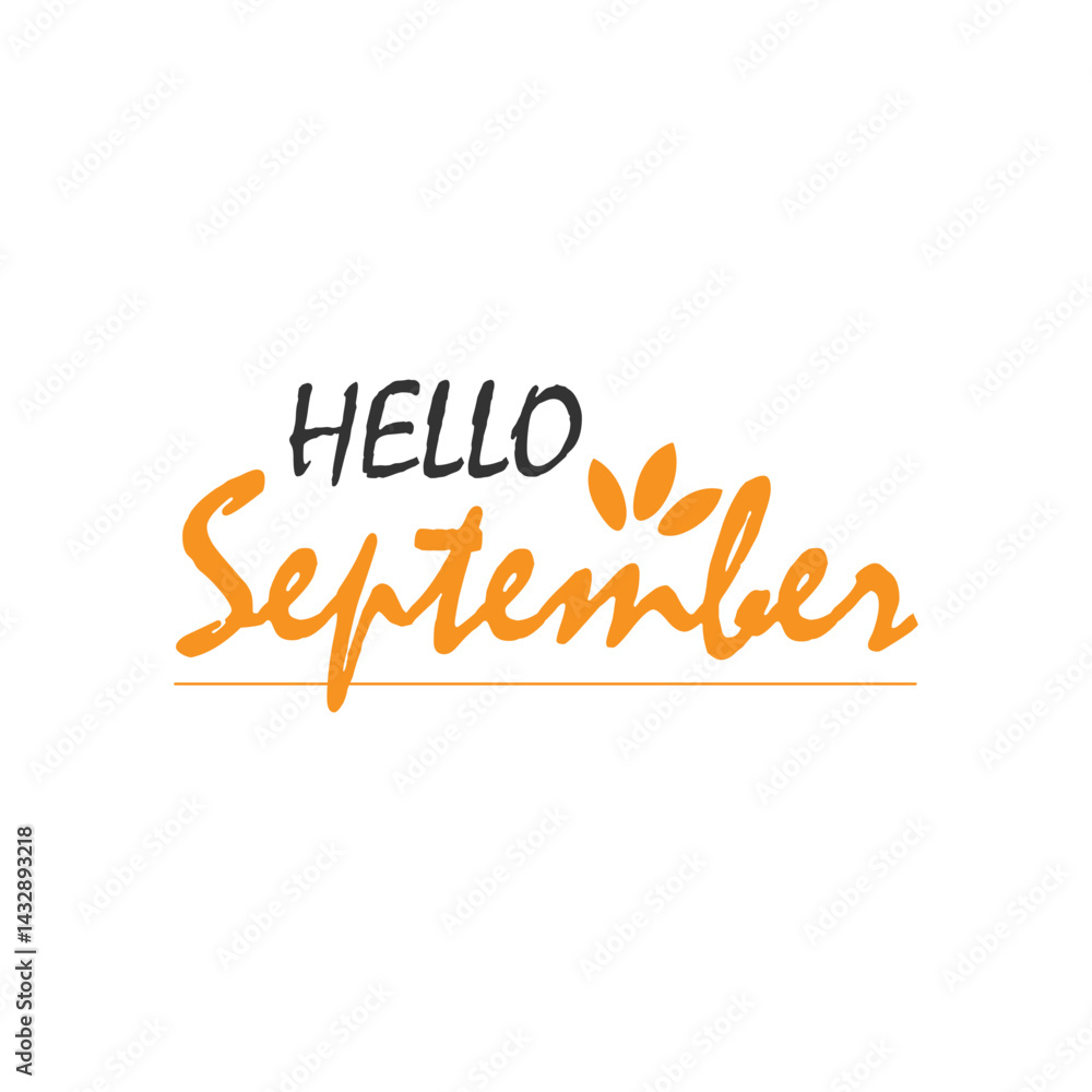 hello september typography logo design hello september typography logo design