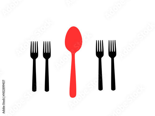 fork and knife on white background