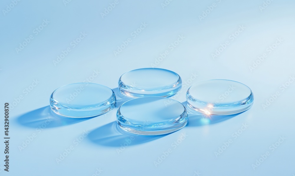 Clear circular glass objects Clear circular glass objects