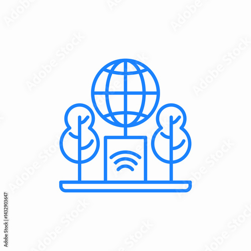 global environmental monitoring icon sign vector