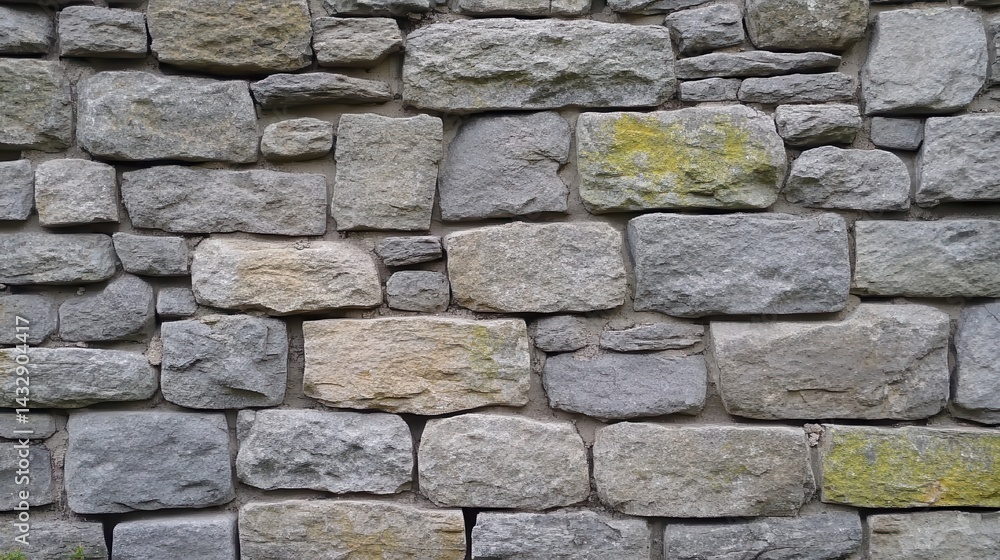 Fototapeta premium Close-up view of a textured stone wall.