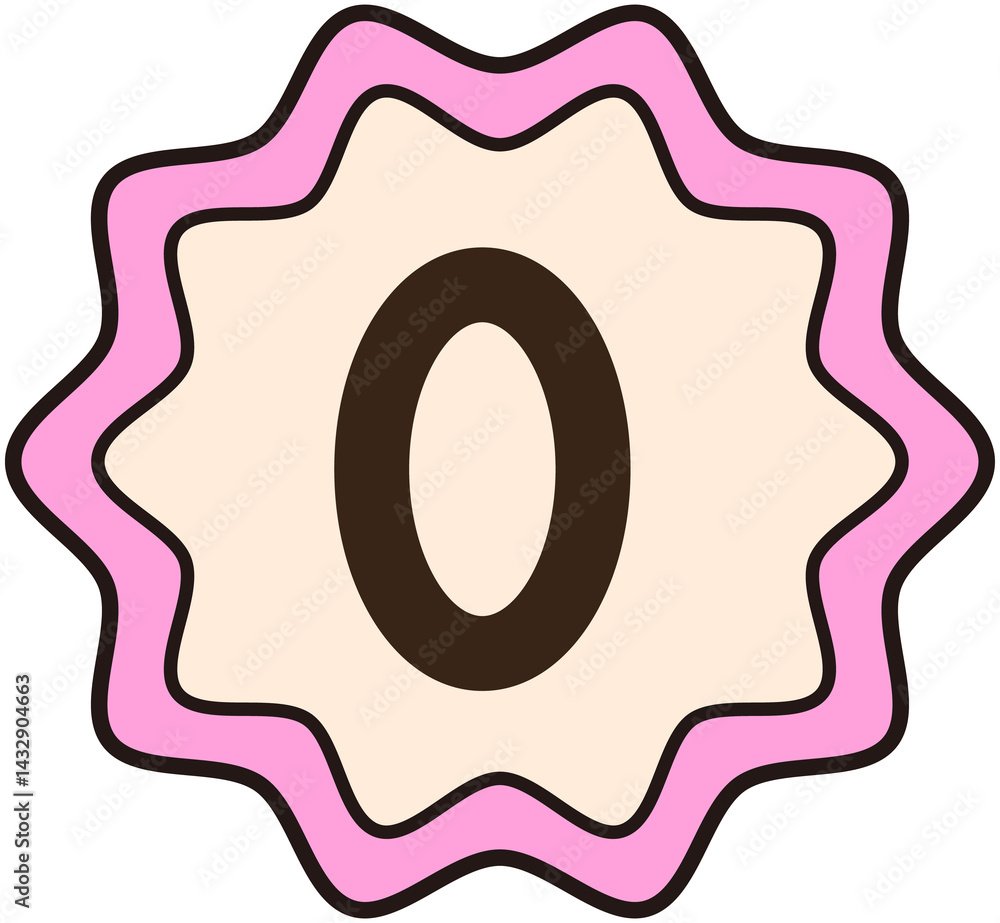 Cute Sawtooth Round Shape Number 0
Cute Sawtooth Round Shape Number 0