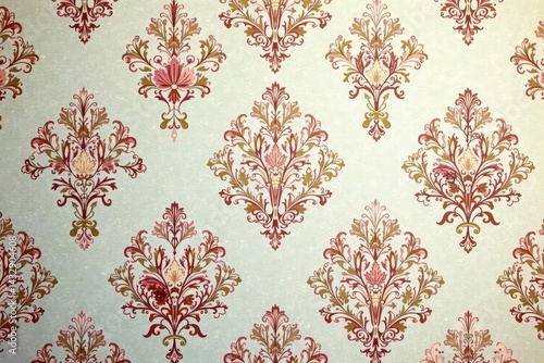 Subtle floral damask wallpaper with faded elegance , floral, damask patterns