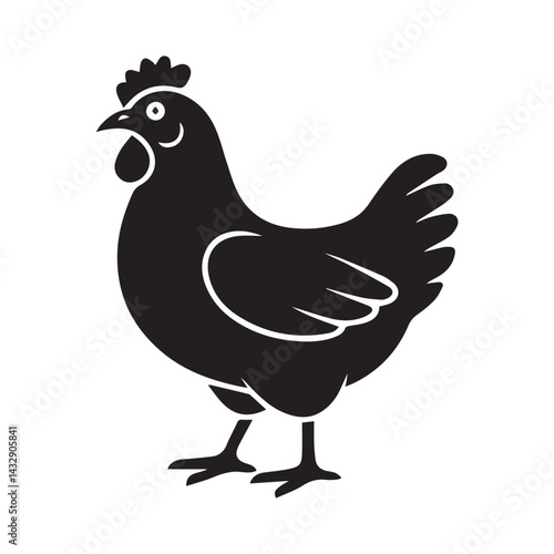 Black Chicken Graphic Vector for Modern Design