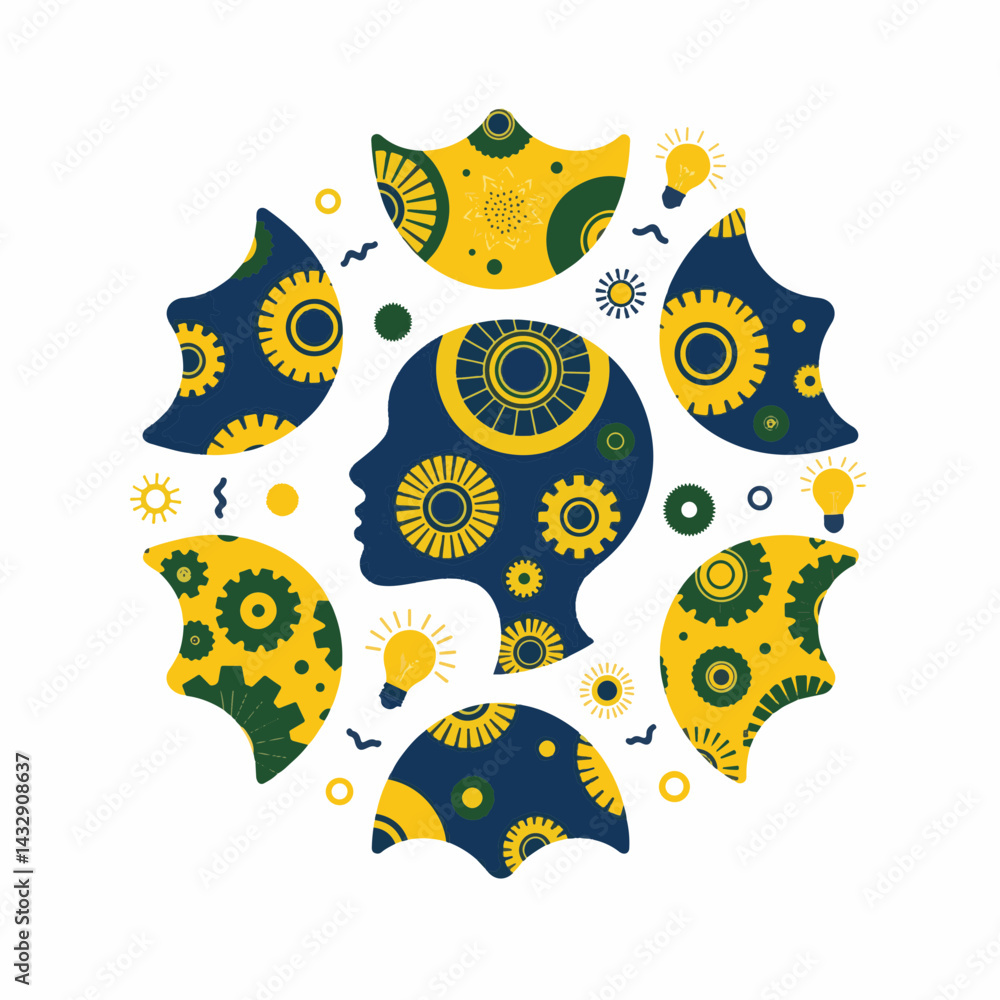 Naklejka premium Geometric patterns representing creativity and innovation, artistic design