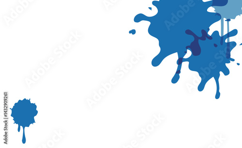 青いインクの飛び散り背景ベクター素材