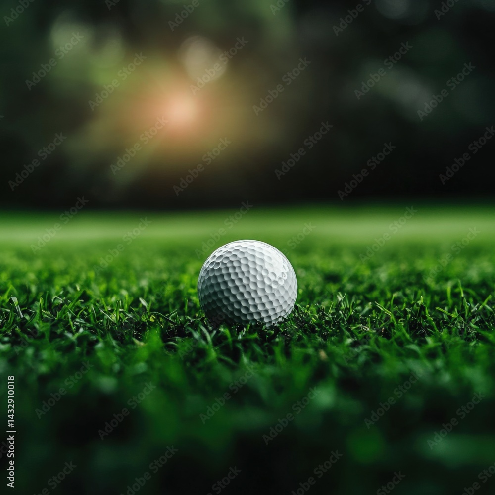Obraz premium Golf ball on green grass
