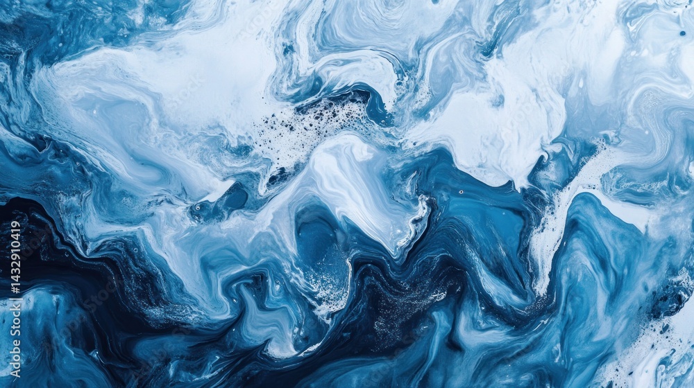 Obraz premium Abstract blue and white marble texture. (1)