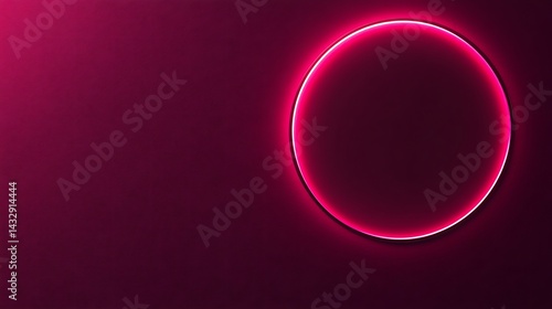Neon Circle, Magenta Wall, Empty Space