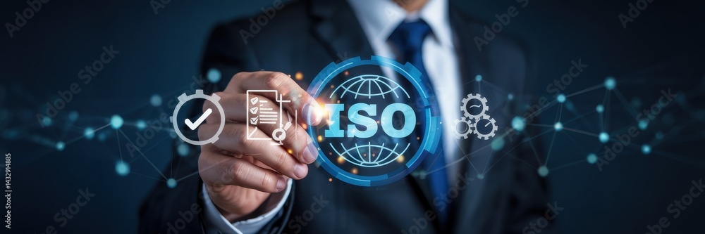 Person interacting with an iso standard graphic