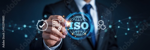 Person interacting with an iso standard graphic