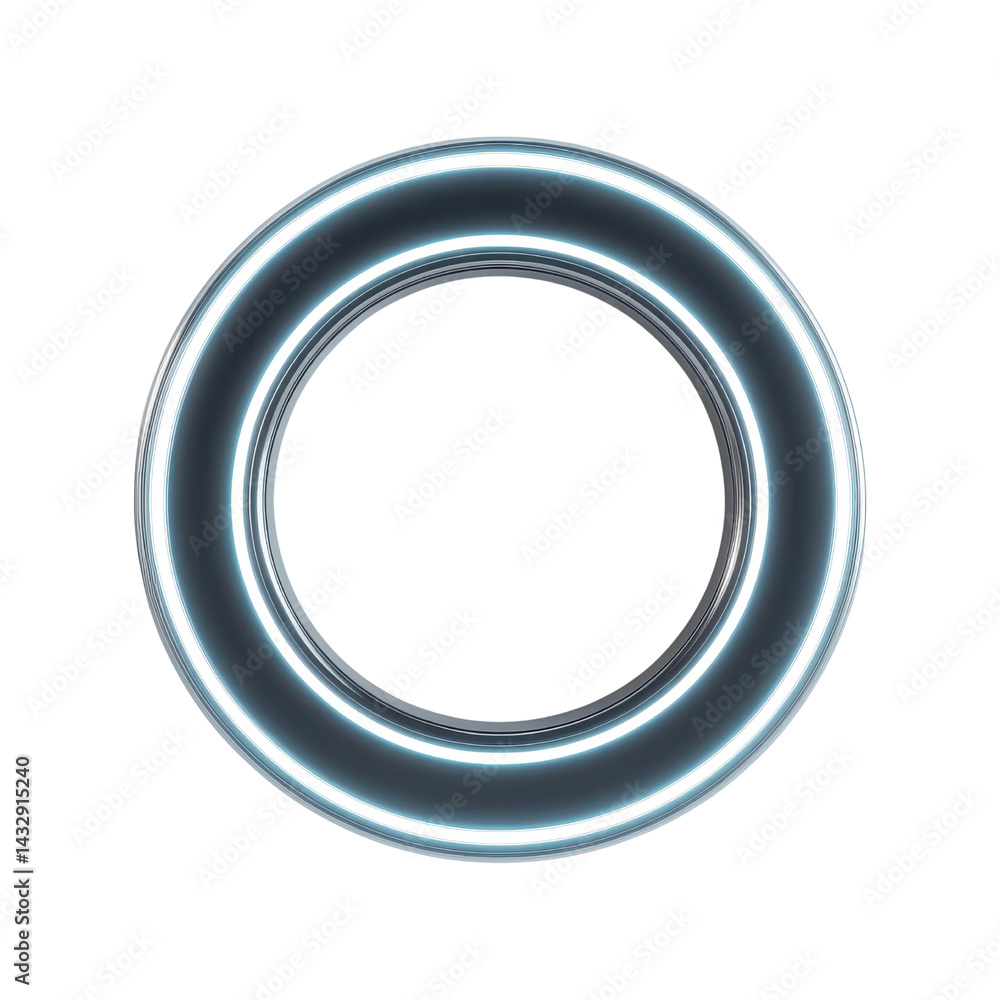 Fototapeta premium Abstract Metallic Ring Glowing Circular Frame for Design