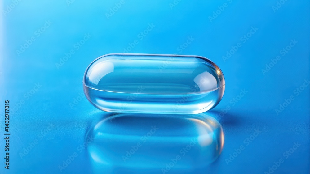 Soft gel capsule isolated on vibrant blue background