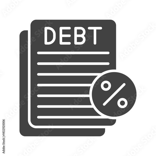 Debt icon vector image. Suitable for mobile apps, web apps and print media.