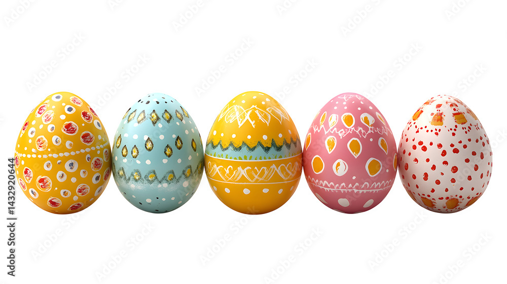 Easter eggs, set isolated on white background Easter eggs, set isolated on white background