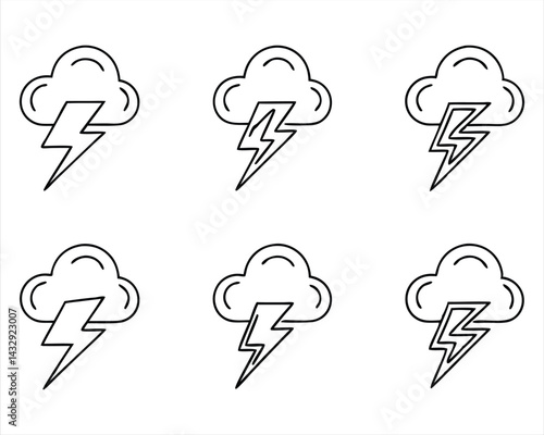 Lightning icon set