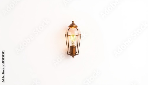 Vintage wall lamp on white backdrop
