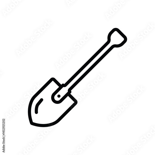 Black line icon for shovel