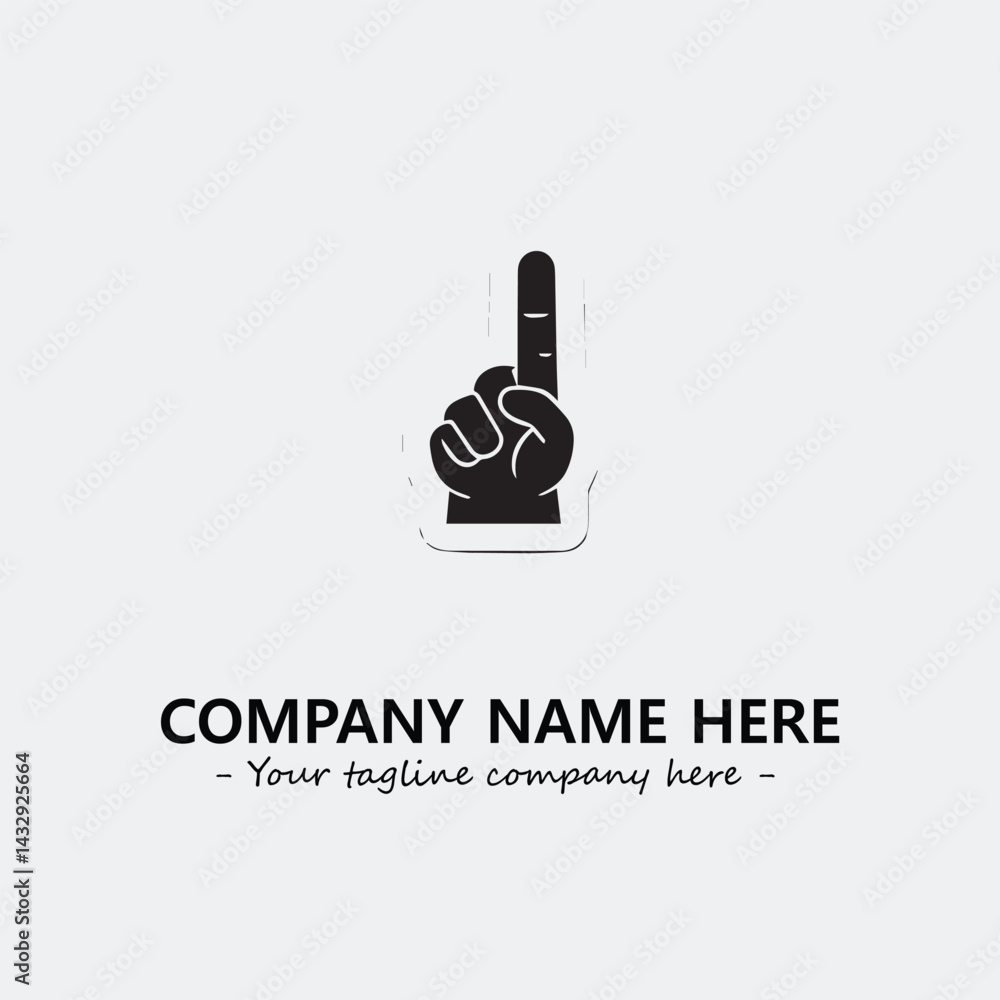 Finger illustration black and white for logo company vector image
Finger illustration black and white for logo company vector image
