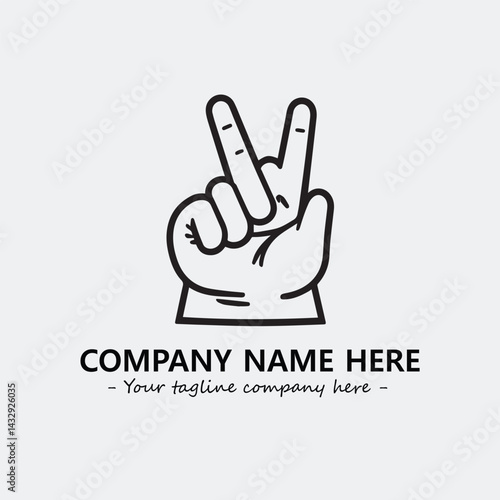 Finger illustration black and white for logo company vector image
