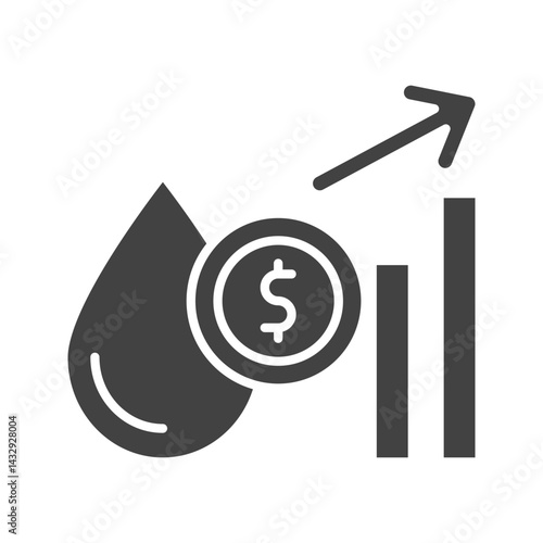 Oil Price icon vector image. Suitable for mobile apps, web apps and print media.
