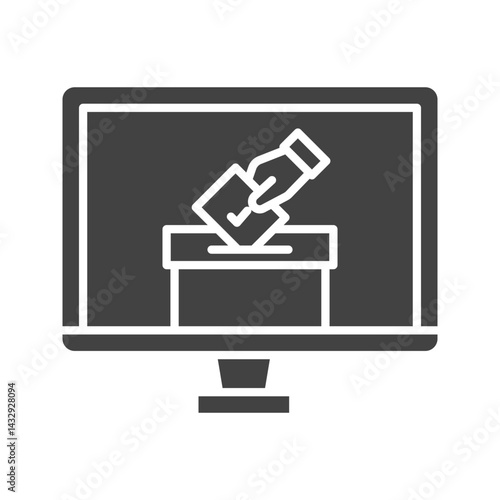 Online Voting icon vector image. Suitable for mobile apps, web apps and print media.