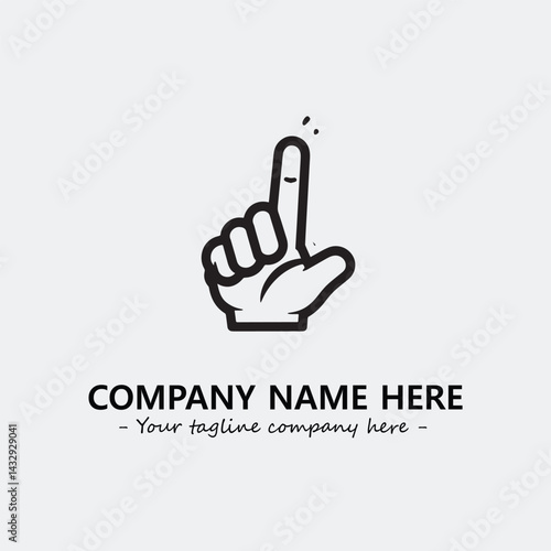 Finger illustration black and white for logo company vector image
