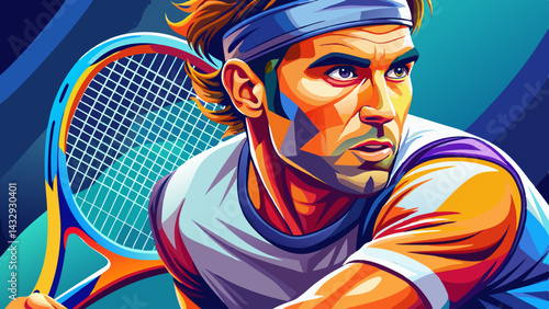 Male tennis players racket ball sports.