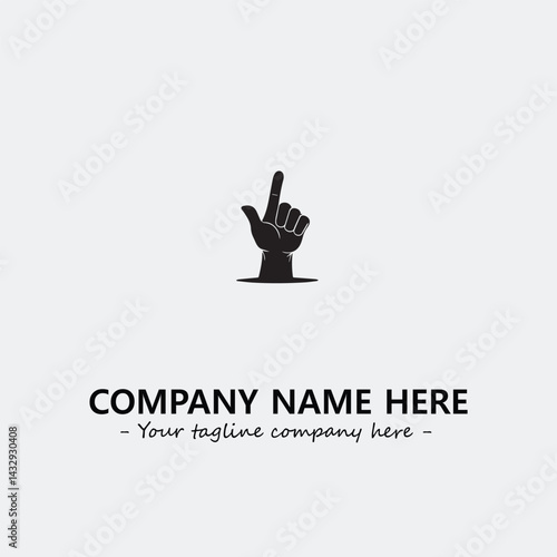 Finger illustration black and white for logo company vector image
