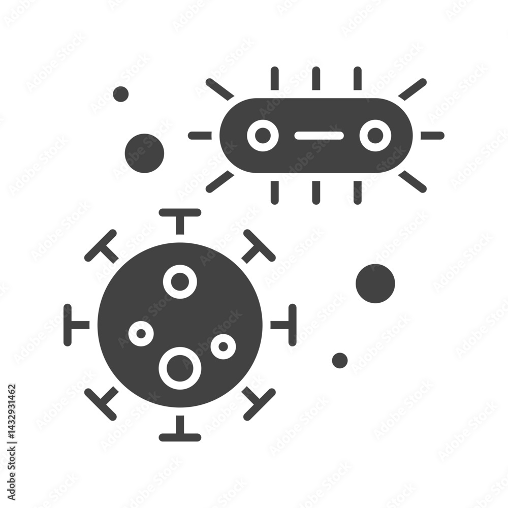 Obraz premium Virus icon vector image. Suitable for mobile apps, web apps and print media.