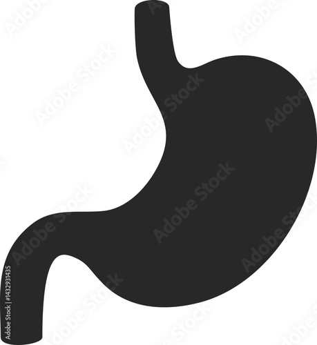 Human stomach solid icon for medical and healthcare design