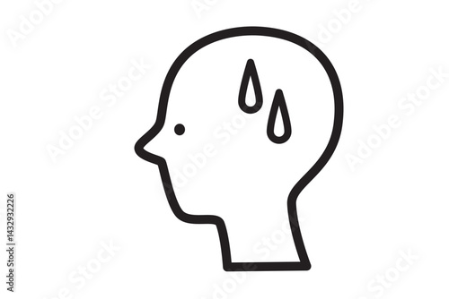 横から見た顔のアイコン　いろいろな感情