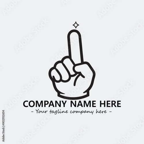 Finger illustration black and white for logo company vector image
